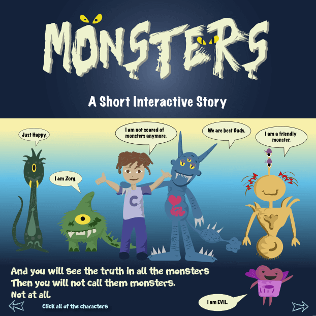 interactive story design with monsters